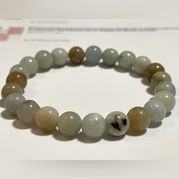 Amazonite Stone beads Bracelet Handcrafted healing jewelry 🍃 - Picture 3 of 4
